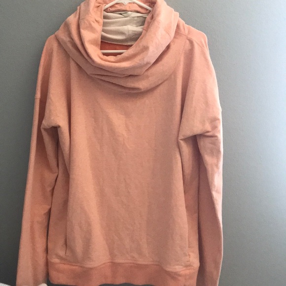 Lululemon Stress Less Heathered Orange Cowl Neck - Picture 3 of 10